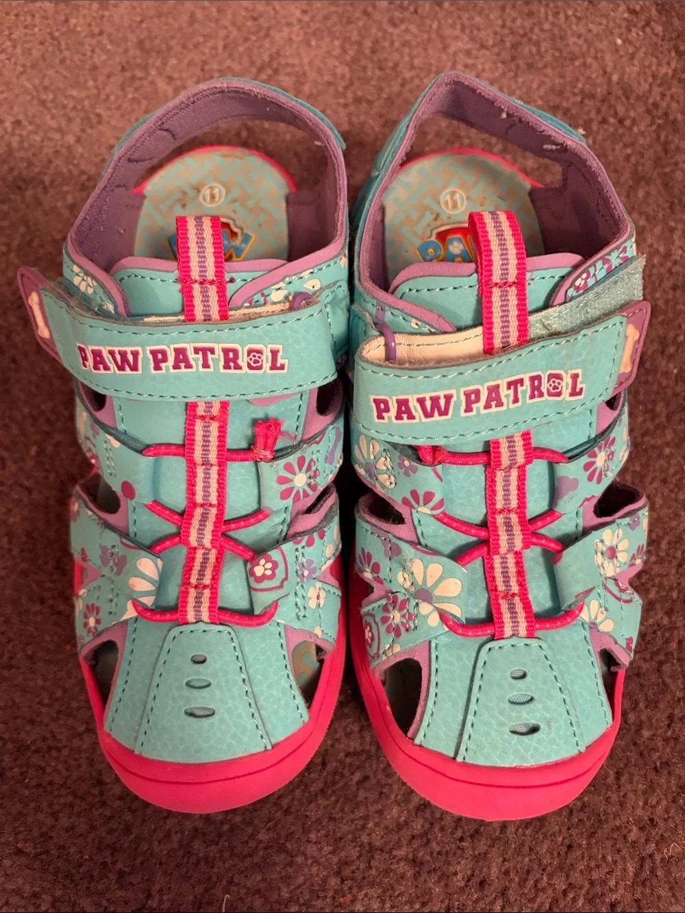 Paw Patrol Teal and Pink Floral Kids Sandals